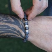 ラブラドライトメンズ名入れブレスレット