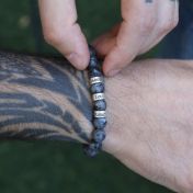 ラブラドライトメンズ名入れブレスレット