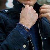 ラピスラズリメンズ名入れブレスレット