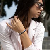 ファミリーツリーラピスラズリレディース名入れブレスレット[スターリングシルバー]