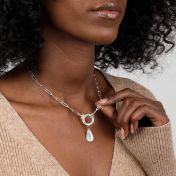 ラージドロップ名入れチャーム［スターリングシルバー］