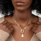 ラージドロップ名入れチャーム［18Kゴールドメッキ］