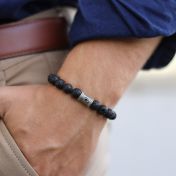 イーヴルアイ溶岩石名入れブレスレット