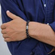 イーヴルアイ溶岩石名入れブレスレット