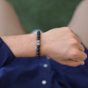 ハムサ溶岩石名入れブレスレット