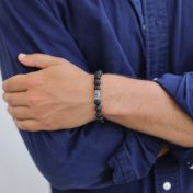 ハムサ溶岩石名入れブレスレット