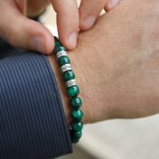 マラカイト名入れメンズブレスレット