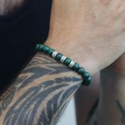 マラカイト名入れメンズブレスレット