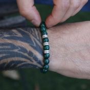 マラカイト名入れメンズブレスレット
