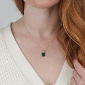 自然に触れ合いマラカイトネックレス ・ 垂直 [スターリングシルバー］