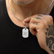 クロスペンダント刻印メンズネックレス ・ スターリングシルバー