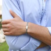 ミラン名入れブレスレット・暗いスターリングシルバー