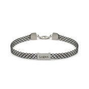 ミラン名入れブレスレット・暗いスターリングシルバー