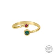 ファミリー愛の誕生石リング［ゴールドメッキ］