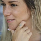 ファミリー愛の誕生石リング［ゴールドメッキ］