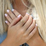 ファミリー愛の誕生石リング［ゴールドメッキ］