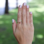 ファミリー愛の誕生石リング［ゴールドメッキ］