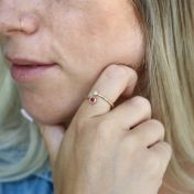 ファミリー愛の誕生石リング［ゴールドメッキ］