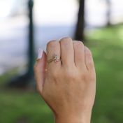 ファミリー愛の誕生石リング［ゴールドメッキ］