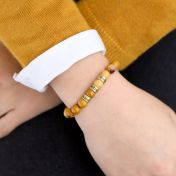 天然ジャスパー名入れレーデイスブレスレット［ゴールドメッキ］