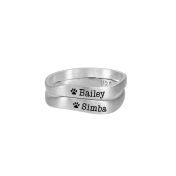 波のペットの名入れリング [スターリングシルバー]