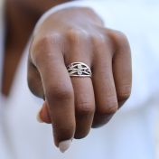 海の波誕生石リング[スターリングシルバー]