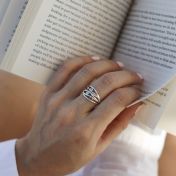 海の波誕生石リング[スターリングシルバー]