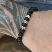Serene Black Onyx Men Name Bracelet