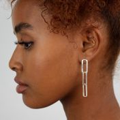 ファミリーリンク刻印スタッドイヤリング [スターリングシルバー]