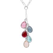 魔法の雨粒誕生石ペーパークリップネックレス［スターリングシルバー］