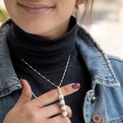 真珠名入れネックレス［スターリングシルバー］