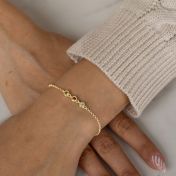 魔法のスターズ誕生石ブレスレット［１８Kゴールドメッキ］