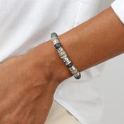 十字架 レディース名入れブレスレット・ ピカソジャスパー ストーン［スターリングシルバー］