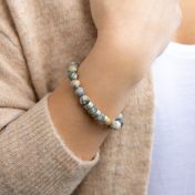 ジャスパーレーデイスサイン入れ名入れブレスレット［スターリングシルバー］