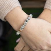 ピカソジャスパーレディース名入れブレスレット[スターリングシルバー]