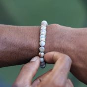 ピカソジャスパーメンズ名入れブレスレット・スターリングシルバー