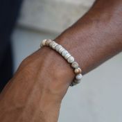 ピカソジャスパーメンズ名入れブレスレット・スターリングシルバー