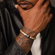 ピカソジャスパーメンズ名入れブレスレット・スターリングシルバー