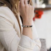 ピカソジャスパーレディース名入れブレスレット[１８Kゴールドヴェルメイユ]