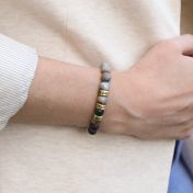 ピカソジャスパーレディース名入れブレスレット[ゴールドメッキ]