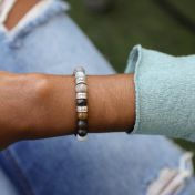 ピカソジャスパーレディース名入れブレスレット[スターリングシルバー]