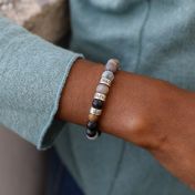 ピカソジャスパーレディース名入れブレスレット[スターリングシルバー]