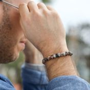 ピンクジャスパーメンズの名入れブレスレット