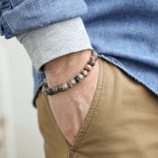 ピンクジャスパーメンズの名入れブレスレット