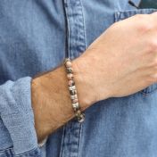 ピンクジャスパーメンズの名入れブレスレット