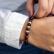  Tiger Eye Bracelet  for women with Sterling SIlver Engraved Beads