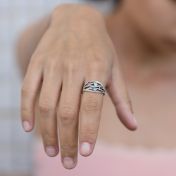 海の波誕生石リング[スターリングシルバー]