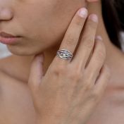 海の波誕生石リング[スターリングシルバー]