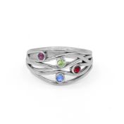 海の波誕生石リング[スターリングシルバー]