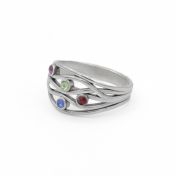 海の波誕生石リング[スターリングシルバー]